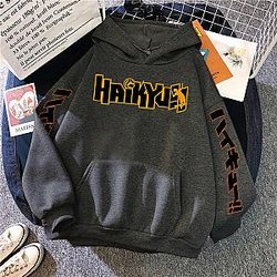 Haikyuu Dark Grey Pullovers Hoodies