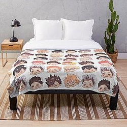 Haikyuu Bedding Sets - Haikyuuu chibi heads Throw Blanket RB1606