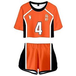 Haikyuu Pants &amp; Joggers, Haikyuu Cosplay - Cosplay Short &amp; Crop Top N ° 4 Official Merch HS0911