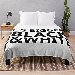 Jidion Blanket - JiDion Merch BLM Its Bigger Than Black And White Throw Blanket RB1609