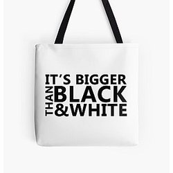 Jidion Bags - JiDion Merch BLM Its Bigger Than Black And White All Over Print Tote Bag RB1609