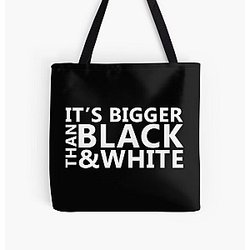 Jidion Bags - JiDion Merch BLM Its Bigger Than Black And White All Over Print Tote Bag RB1609