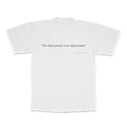 Juice Wrld T-Shirts - Power Over Depression Tee White 