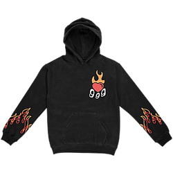 Juice Wrld Hoodies - 999 BURNING HEARTS HOODIE 