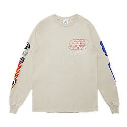 Juice Wrld Sweatshirts - DR4L Anniversary Long Sleeve Tan 