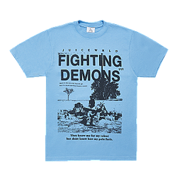 Juice Wrld T-Shirts - Fighting Demons Memory Tee Blue 