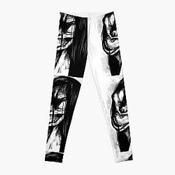 Japanese horror J Horror hand manga fan scary face Leggings RB0811