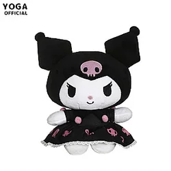 18-20cm Black White Kuromi Cartoon Heart Balloon Black Dress Doll Plush