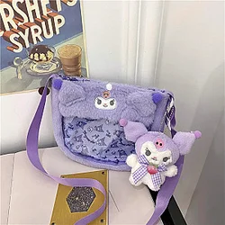 Kuromi Cartoon Doll Crossbody Transparent Bag for Girls