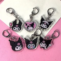 Kuromi Black Cat Face Cartoon Keychains