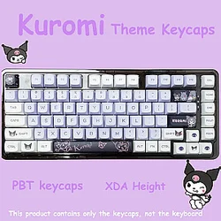 Sanrio Anime Kuromi Keycaps Cartoon Style 146 Keys Mechanical Keyboard Key Caps