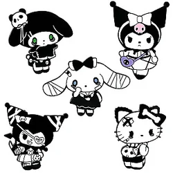 Sanrio Kuromi Gothic Style Halloween Enamel Lapel Pins