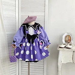 Kuromi Cute Cartoon Kids Long Sleeve Princess Dress