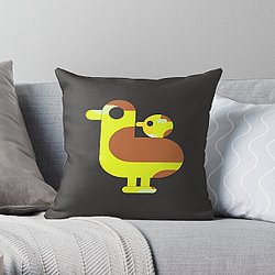 my kurzgesagt bird creative yelloww classic in black Throw Pillow RB0111