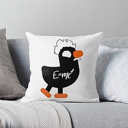 Kurzgesagt Albert Einstein Duck fan bird Black Throw Pillow RB0111