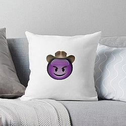 Lil Nas X Pillows - Lil Nas X Devil Cowboy Emoji Throw Pillow RB2103