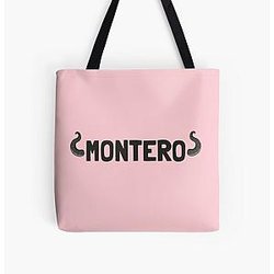 Lil Nas X Bags - MONTERO by Lil Nas X - Devil Horns All Over Print Tote Bag RB2103