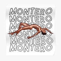 Lil Nas X Posters - Lil nas X - Montero Text Black Version  Poster RB2103