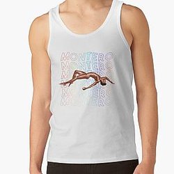 Lil Nas X Tank Tops - Lil nas X - Montero Text Rainbow Version  Tank Top RB2103