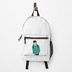 Louis Tomlinson Backpacks - Louis Tomlinson green hoodie Backpack RB0308