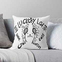 i love funny lucki Throw Pillow RB1010