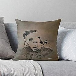 Marilyn Manson Fine Art Portrait - Dark - Gothic - Marilyn Manson Throw Pillow RB2709