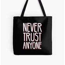 Never Trust Anyone - Betrayal - A Beautful Distressed Typography Design All Over Print Tote Bag RB0811