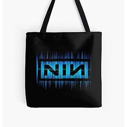 Dark Blue NIN Light Waves All Over Print Tote Bag RB0211