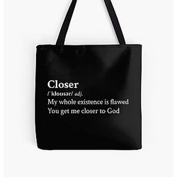 Nine Inch Nails Aesthetic Quote Rock Metal Lyrics Closer Black All Over Print Tote Bag RB0211