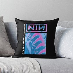 Vintage Pretty Hate Machine NIN Logo || 004 Throw Pillow RB0211