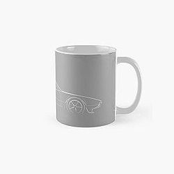 DeTomaso Pantera - profile stencil, white Classic Mug RB2611