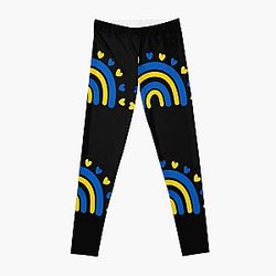 Ukraine Rainbow Flag I Stand with Ukraine Ukrainian Flag Ukraine Support Leggings RB1603