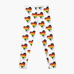 LGBTQ+ Philadelphia Rainbow Pride Flag - Equality Rights Love LGBT Heart  Leggings RB1603