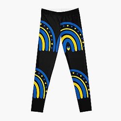 Ukraine Rainbow Flag I Stand with Ukraine Ukrainian Flag Ukraine Support Leggings RB1603