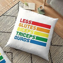 Legs Glutes Biceps Triceps Quads LGBTQ Floor Pillow RB1603