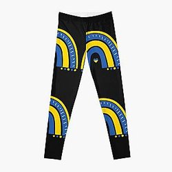 Ukraine Rainbow Flag I Stand with Ukraine Ukrainian Flag Ukraine Support Leggings RB1603