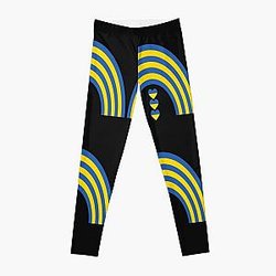 Ukraine Rainbow Flag I Stand with Ukraine Ukrainian Flag Ukraine Support Leggings RB1603