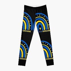 Ukraine Rainbow Flag I Stand with Ukraine Ukrainian Flag Ukraine Support Leggings RB1603