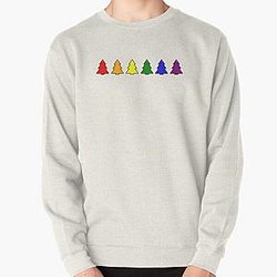 Rainbow Sweatshirts - Little gay rainbow Christmas trees LGBT Pullover Sweatshirt RB1603