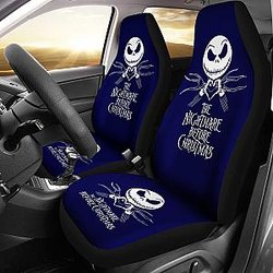 Nightmare Before Christmas Cartoon Car Seat Covers - Jack Skellington Heart Hand Sign Dark Blue Seat Covers Ci100802 SC2712