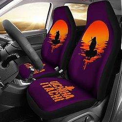 Naruto Anime Car Seat Covers - Uchiha Itachi Sitting Silhouette Melting Moon Seat Covers Ci101605 SC2712