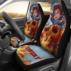 Chucky Fire Horror Movie Iron Car Seat Covers Chucky Horror Film Car Accesories Ci091121Chucky Horror Movie Car Seat Covers Chucky Horror Film Halloween Car Accesories Ci091321 SC2712