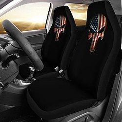 American Flag Punisher Black Seat Covers Universal Fit 225721 SC2712