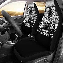 Horror Movie Car Seat Covers | Freddy Krueger Claw Glove Black White Scary Eyes Seat Covers Ci090121 SC2712