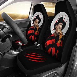 Horror Movie Car Seat Covers | Freddy Krueger Claw On White Moon Seat Covers Ci082621 SC2712