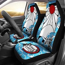 Demon Slayer Tanjiro Hanafuda Earring Car Seat Cover Manga Mixed Anime Universal Fit 194801 SC2712