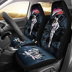 Jojo Bizarre Adventure Caesar Manga Checkerboard Style Car Seat Covers Anime Universal Fit 194801 SC2712