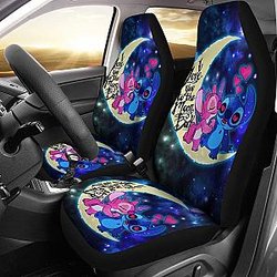 Stich &amp; Angel Love Car Seat Covers Cartoon Fan Gift H041420 Universal Fit 084218 SC2712