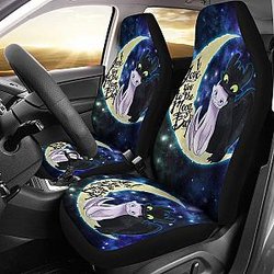 Toothless &amp; Light Fury Car Seat Covers Cartoon Fan Gift H041420 Universal Fit 084218 SC2712