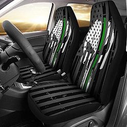 Green Thin Line Punisher Inspired Car Seat Covers Set Of 2 Universal Fit 234910 SC2712